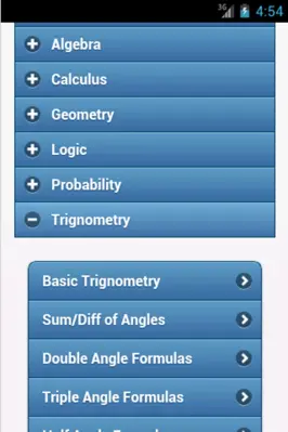 Maths Formulas android App screenshot 1